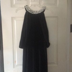 Long black cocktail dress